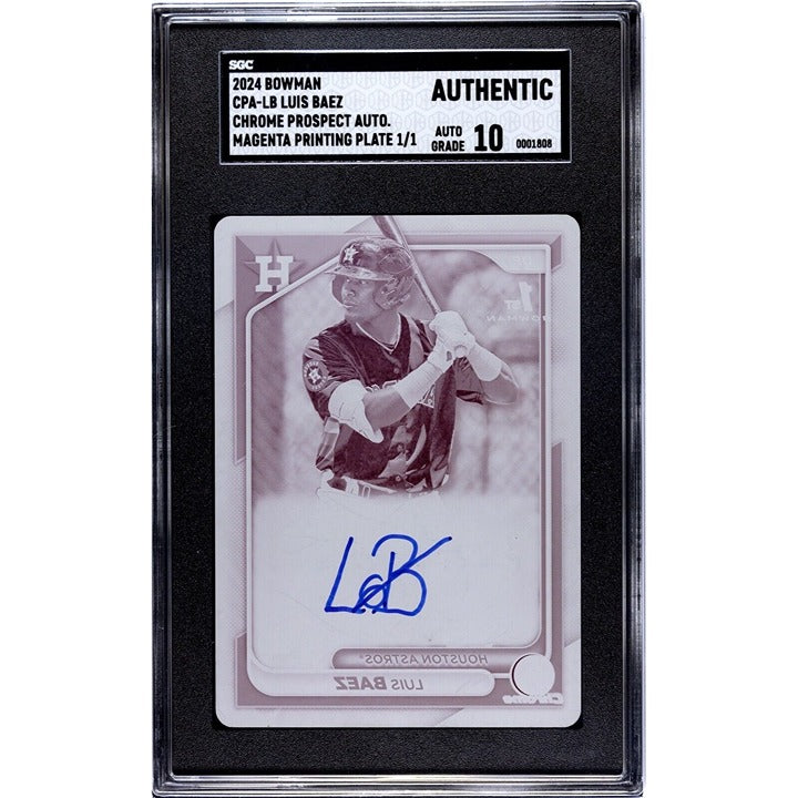 1/1 Luis Baez RC Auto 2024 Bowman Chrome CPA-LB Prospect MAG PRINT PLATE Astros*