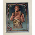 Kamaru Usman 2024 Topps Chrome UFC Allen & Ginter Silver Refractor collectible card with championship belt