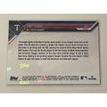 WORLD SERIES Corey Seager Topps NOW MVP Award Texas Rangers baseball card back view
