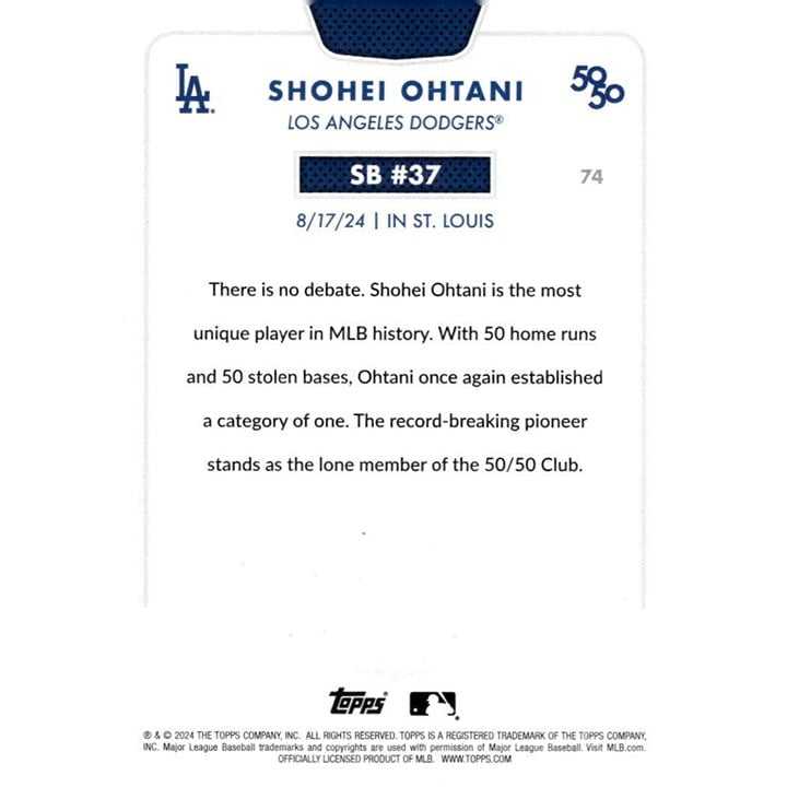 2024 Topps NOW 50/50 LIMITED EDITION Shohei Ohtani MLB LA Dodgers baseball card #37