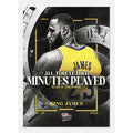 Lebron James 2024-25 Topps Now basketball card commemorating all-time leader in minutes played