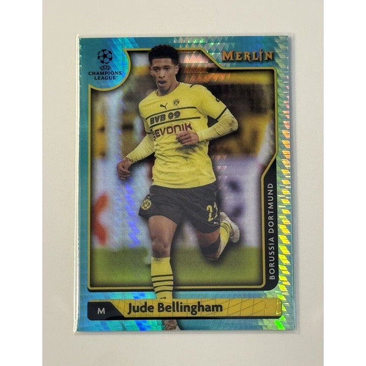 2021-22 Topps Merlin Futbol Jude Bellingham Borussia Dortmund UEFA Champions League refractor card