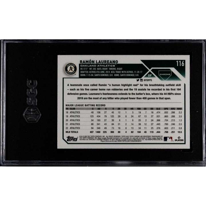 2023 Topps Chrome Ramon Laureano Oakland Athletics baseball card graded SGC 9.5