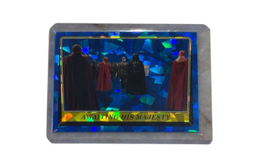 Return of the Jedi blue cracked ice foil card featuring Darth Vader and Imperial Royal Guards from 40th Anniversary Topps release