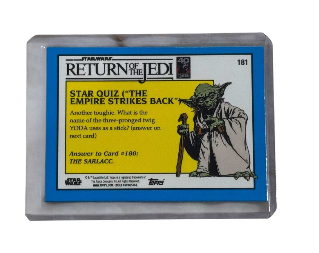 Return of the Jedi blue cracked ice foil card featuring Darth Vader and Imperial Royal Guards from 40th Anniversary Topps release