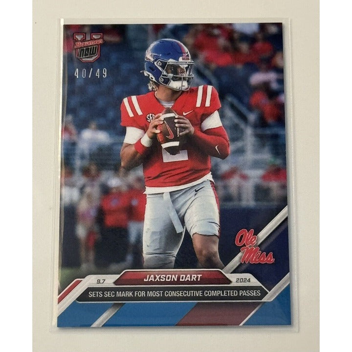 40/49* Jaxson Dart RC 2024 Bowman U Now NCAA Ole Miss Rookie Card #10 - LIMITED!