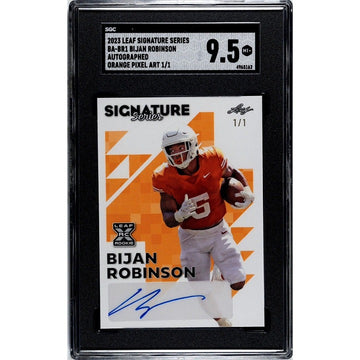 2023 Leaf Signature Series 1/1 Bijan Robinson* RC Auto Orange BA-BR1 NFL SGC 9.5