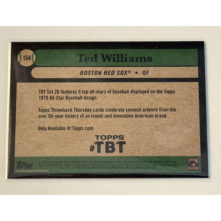 2019 Topps Throwback Thursday Ted Williams Boston Red Sox baseball card back view