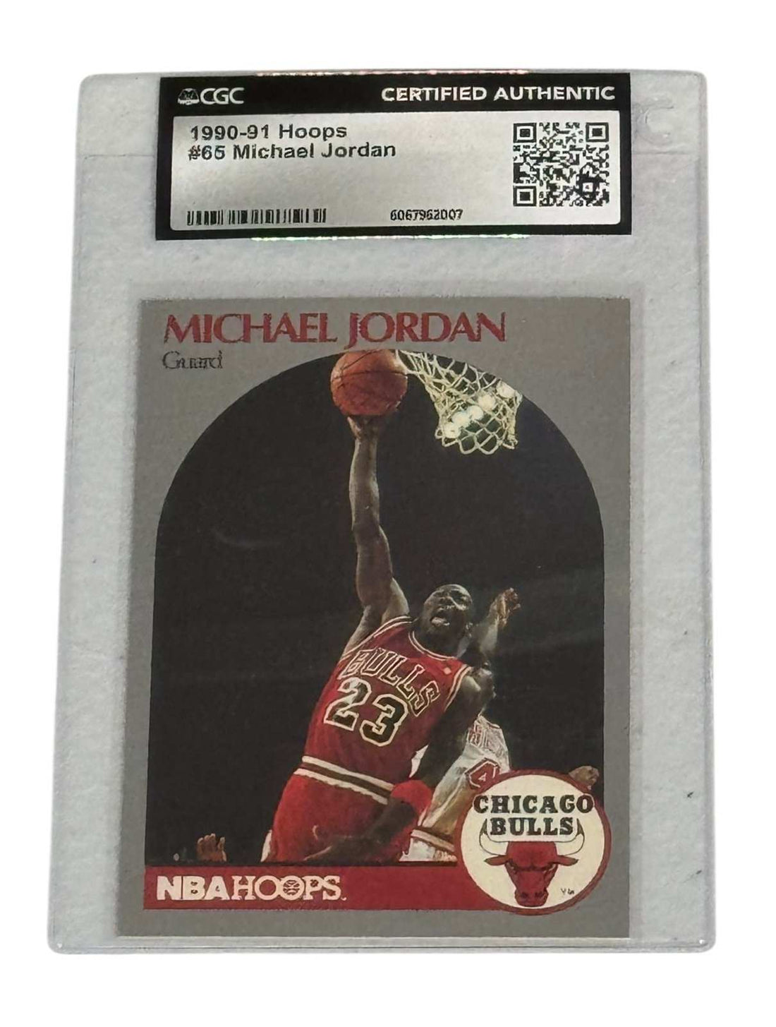 1990-91 Hoops Michael Jordan #65 NBA card CGC certified authentic Chicago Bulls dunk image