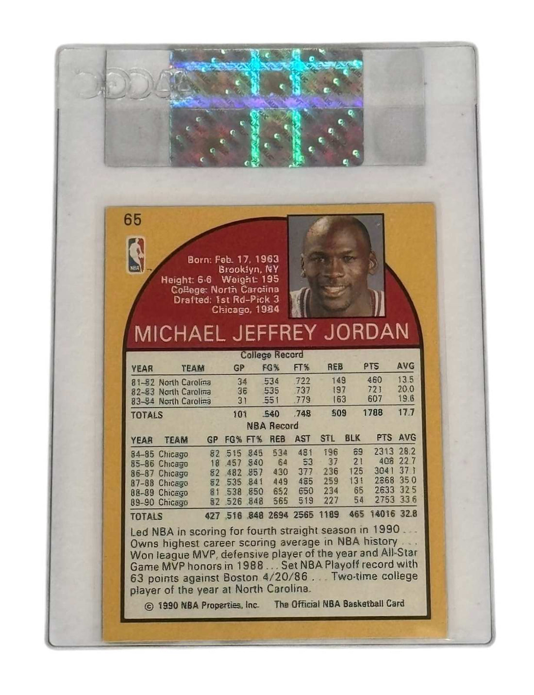 1990-91 Hoops Michael Jordan #65 NBA card CGC certified authentic Chicago Bulls dunk image
