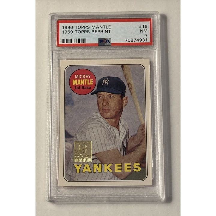 1996 Topps Mantle 1969 Reprint Series Topps MLB NY Yankees Baseball #19 - PSA 7*