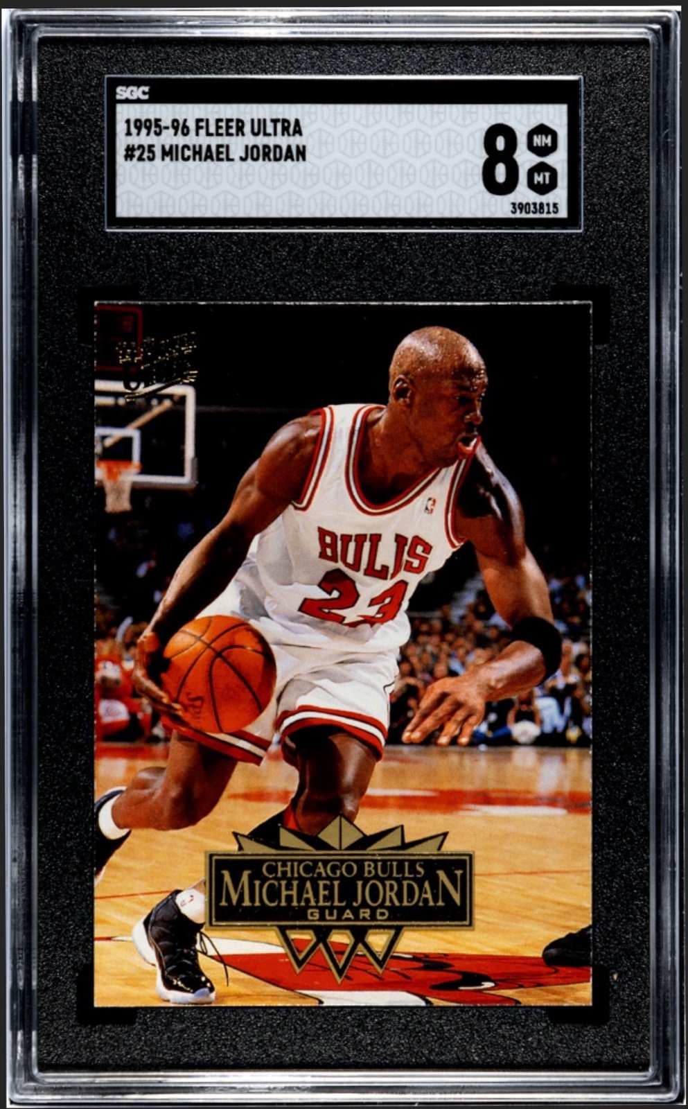 1995-96 Fleer Ultra Michael Jordan Chicago Bulls basketball card SGC 8 slabbed