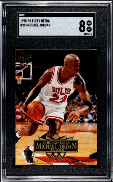 1995-96 Fleer Ultra Michael Jordan Chicago Bulls basketball card SGC 8 slabbed