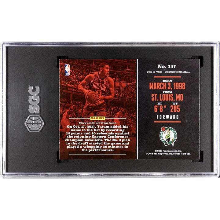 Jayson Tatum 2017-18 Panini Chronicles Celtics rookie basketball card PSA 9.5 graded rare collectible