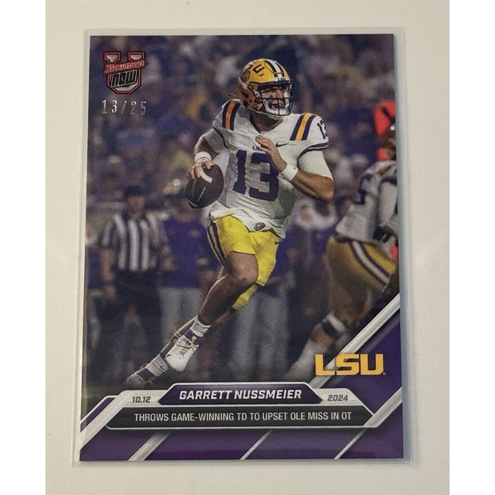 13/25* Garrett Nussmeier RC LSU Tigers 2024 Bowman U Now Football Rookie Card 27