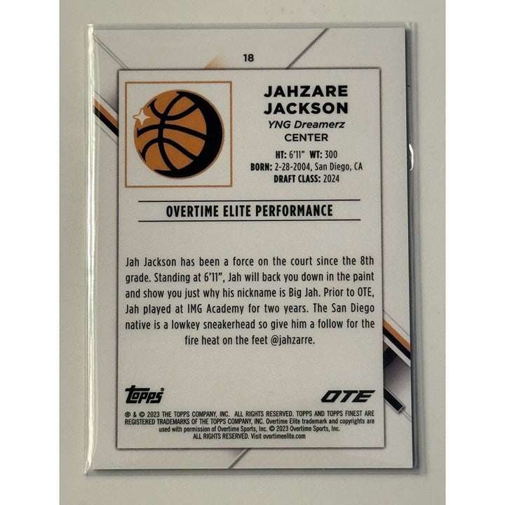 2022-23 Topps OTE Jahzare Jackson Rookie Refractor Auto basketball trading card 18/25