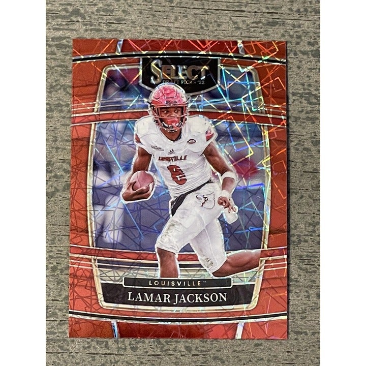 2022 Select Draft Picks Football Lamar Jackson Concourse NFL Red Laser Prizm #44