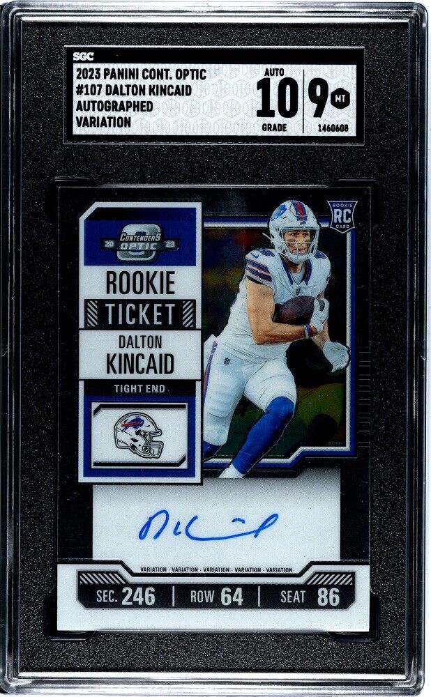 2023 Panini Contenders Optic Dalton Kincaid RC On Card Auto Rookie Ticket SGC 9*