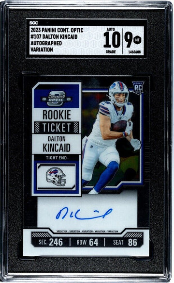 2023 Panini Contenders Optic Dalton Kincaid RC On Card Auto Rookie Ticket SGC 9*