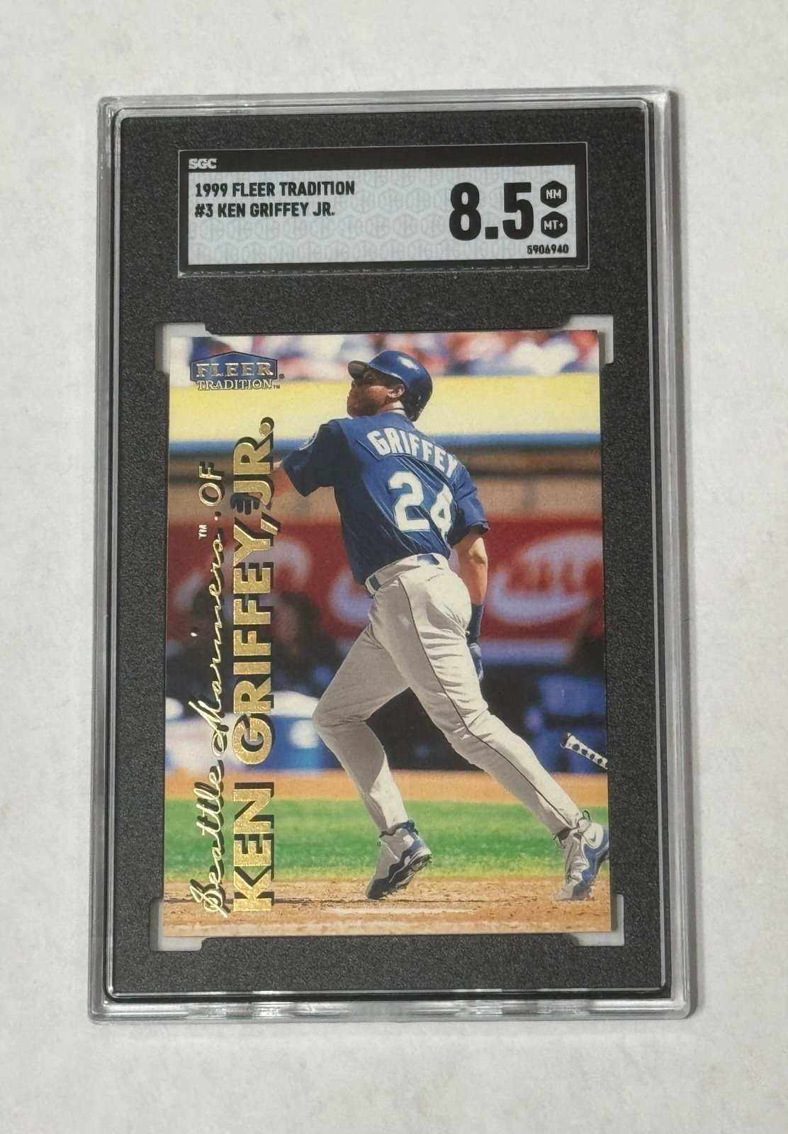 Ken Griffey Jr 1999 Fleer Tradition baseball card graded SGC 8.5 NM-MT+ in protective slab