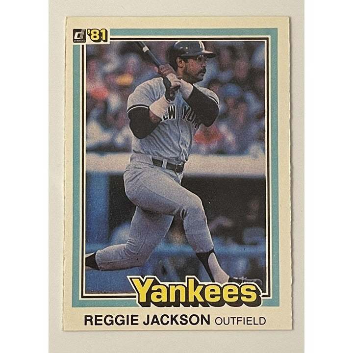 1981 Donruss Reggie Jackson New York Yankees baseball card vintage MLB HOF outfield