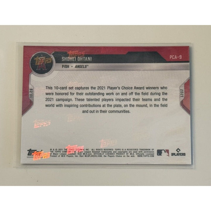 Shohei Ohtani 2021 Topps Now Players Choice Awards trading card PCA-9 limited edition