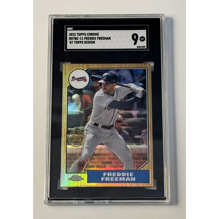 Freddie Freeman* 2022 Topps Chrome 35th Anniv. Refractor 87BC-11 Braves/LA SGC 9