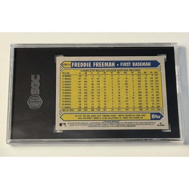 2022 Topps Chrome Freddie Freeman 35th Anniversary refractor graded card Braves SGC 9