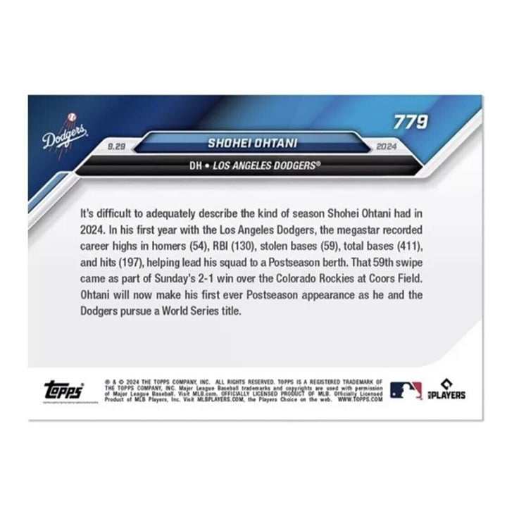 Shohei Ohtani 2024 Topps Now MLB Dodgers baseball card 59th stolen base limited edition