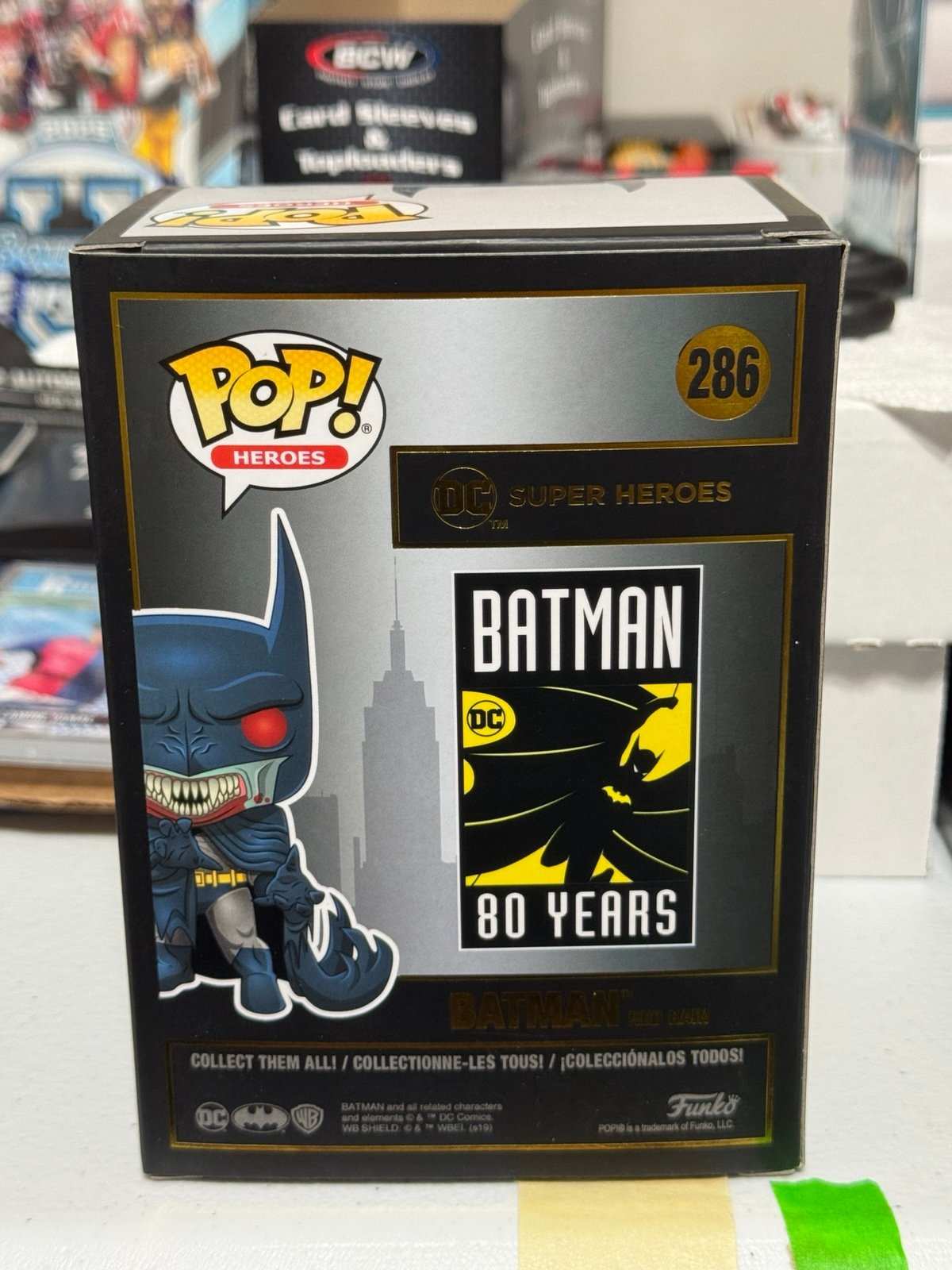 Batman Red Rain Funko Pop 286 DC Heroes collectible vampire Batman figure box
