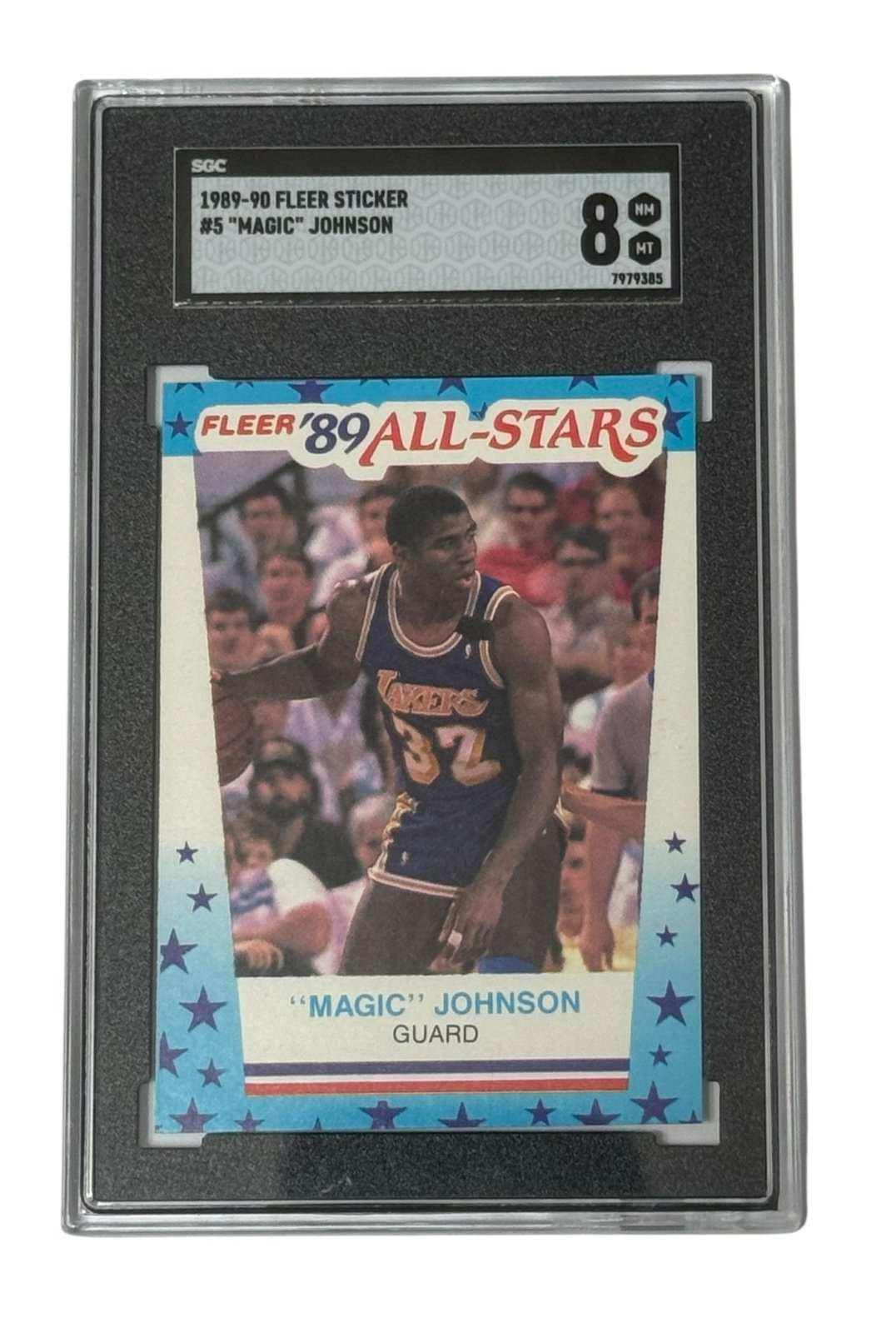 1989-90 Fleer All-Stars Magic Johnson basketball sticker SGC 8 Lakers collectible