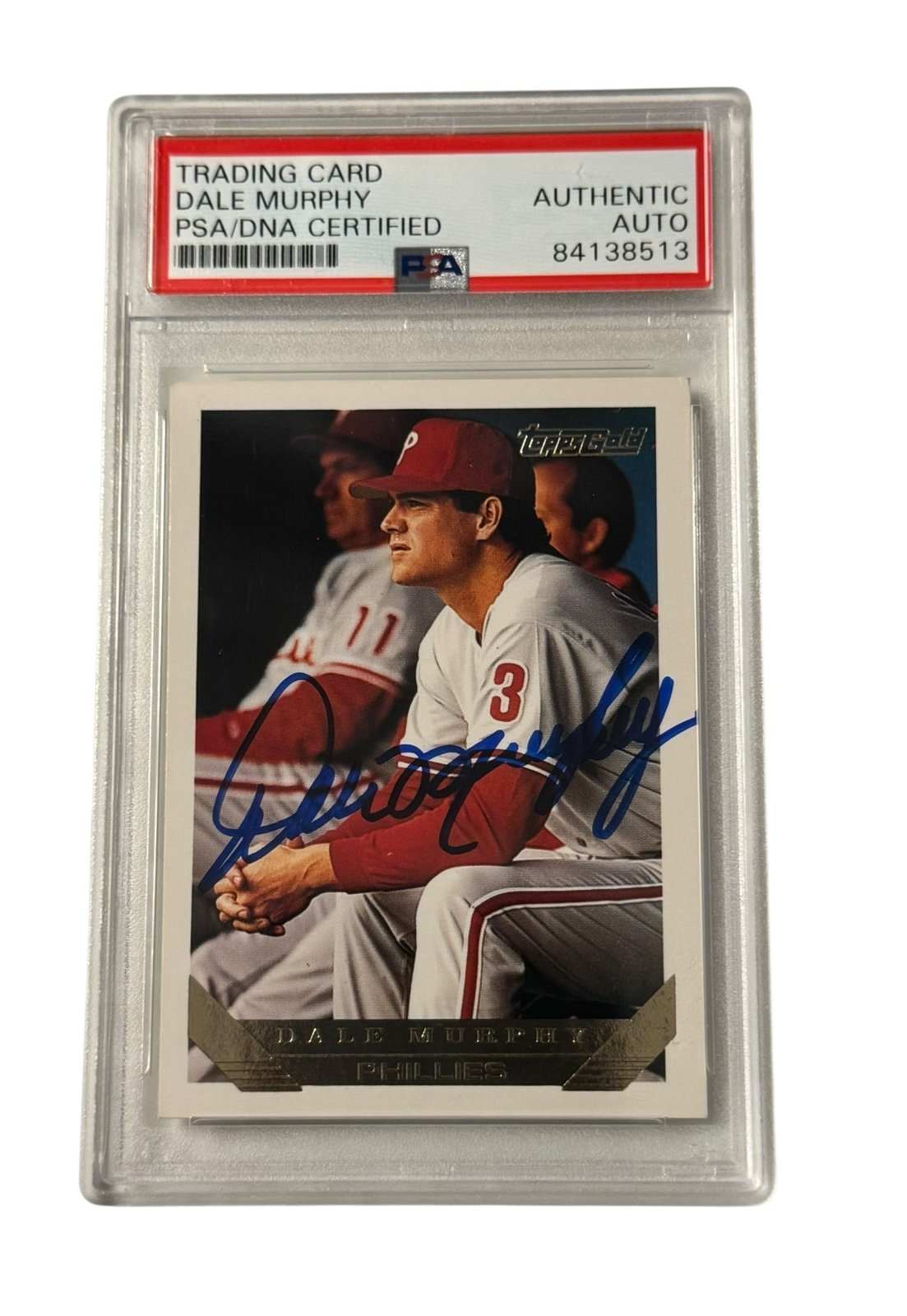 Dale Murphy signed 1992 Phillies MLB card PSA DNA certified autograph collectible