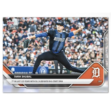 2025 Topps Now Tarik Skubal* 7th -50:1 K/BB Ratio - MLB Detroit Tigers Card #158