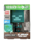 Minecraft Drowned Icon Light Series 1 by Paladone in packaging with pixelated Drowned character