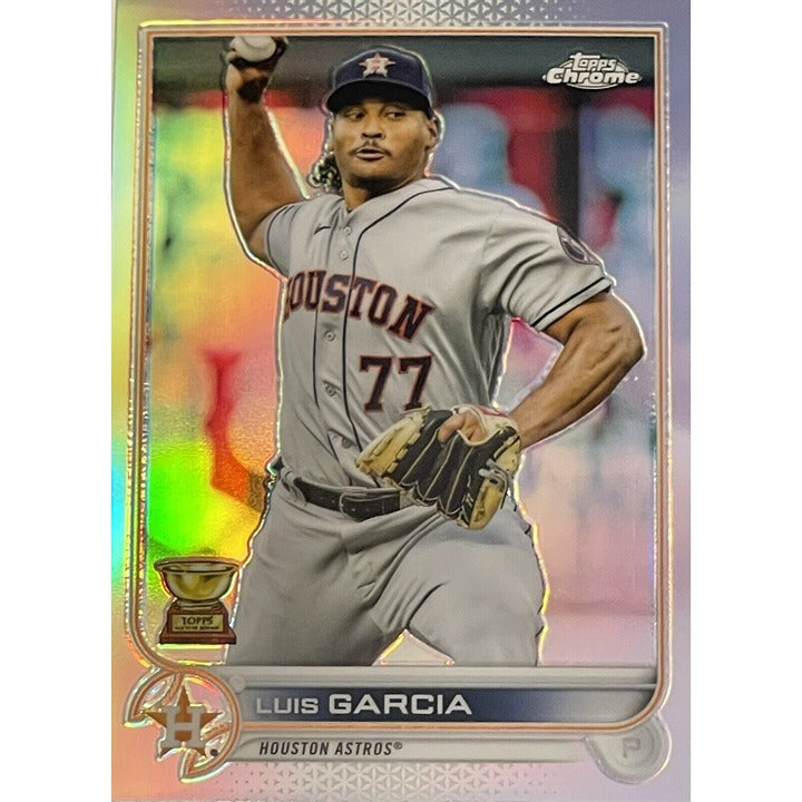 2022 Topps Chrome Luis Garcia Refractor Card #12 MLB Houston Astros World Champs