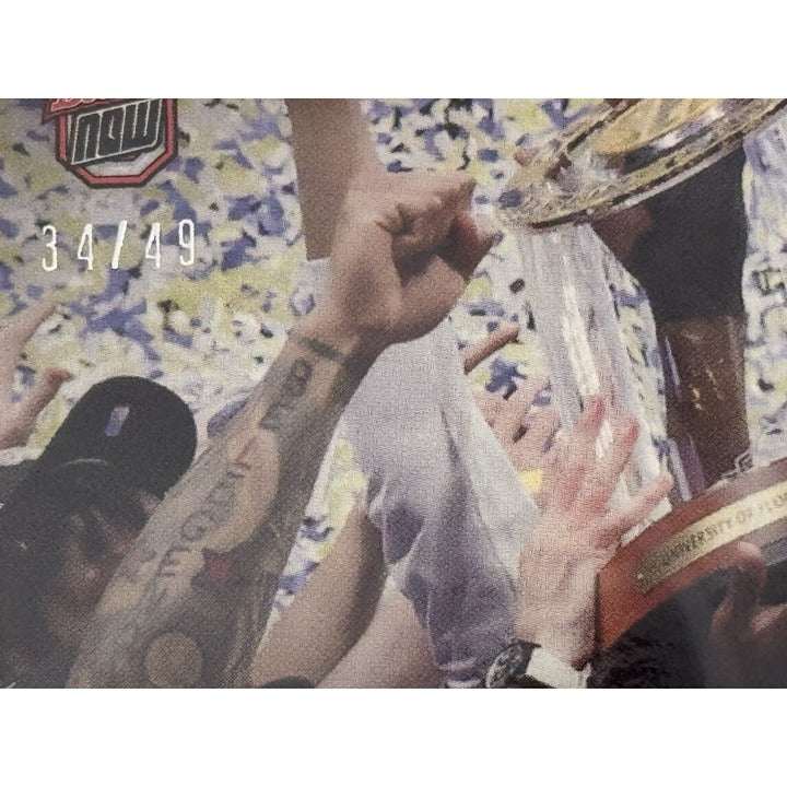 University of Florida SEC Champs 2024-25 Bowman U NOW Basketball card featuring championship trophy and team celebration