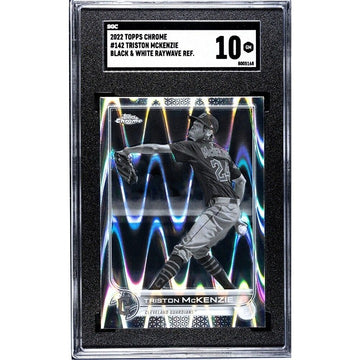 Triston McKenzie* B/W WAVE REFRACTOR 2022 Topps Chrome MLB #142 Guardians SGC 10
