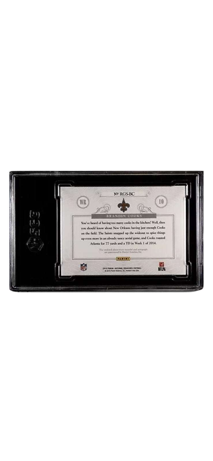 2014 Panini National Treasures Brandin Cooks #29/49 signed NFL card SGC 9 grade