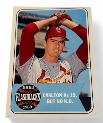 /49 OVERSIZED* Steve Carlton - 2018 Topps Heritage FB BF-SC - 1969 MLB Cardinals