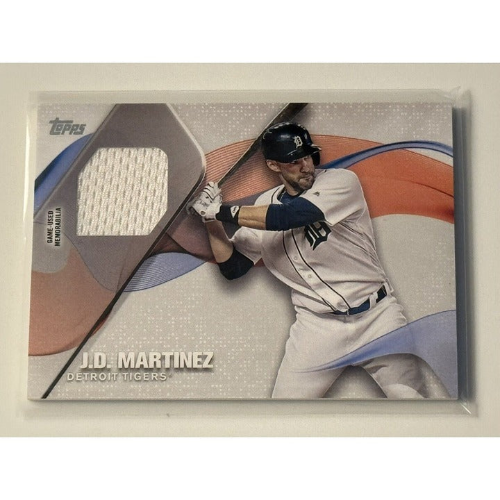J.D. Martinez 2017 Topps Series One baseball card with game-worn jersey swatch Detroit Tigers