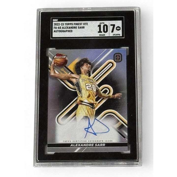 2022-23 Topps Finest OTE Alexandre Sarr autographed rookie card graded 7 by SGC