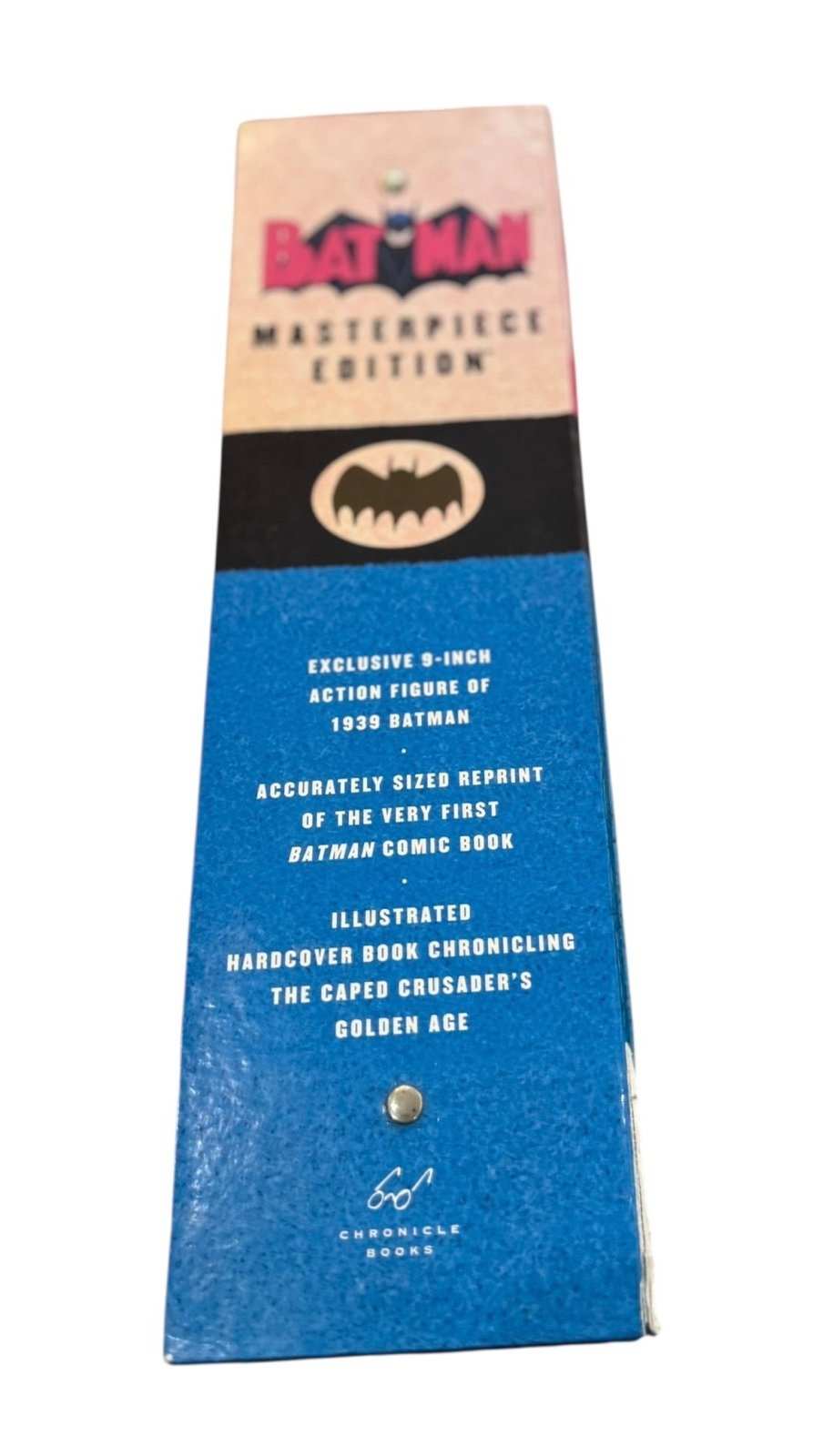 Vintage 1999 Batman Masterpiece Edition collector box set with 9-inch 1939 Batman figure, Batman #1 comic reprint, and illustrated history book