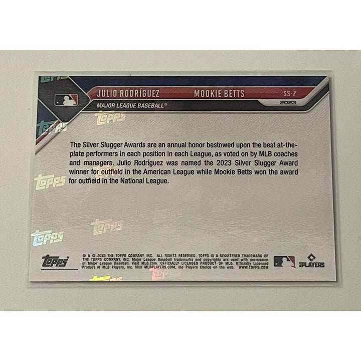 2023 Topps Now Julio Rodriguez and Mookie Betts Silver Slugger winners baseball card