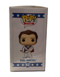 Evel Knievel Funko Pop vinyl figure in red, white, and blue jumpsuit with display box.