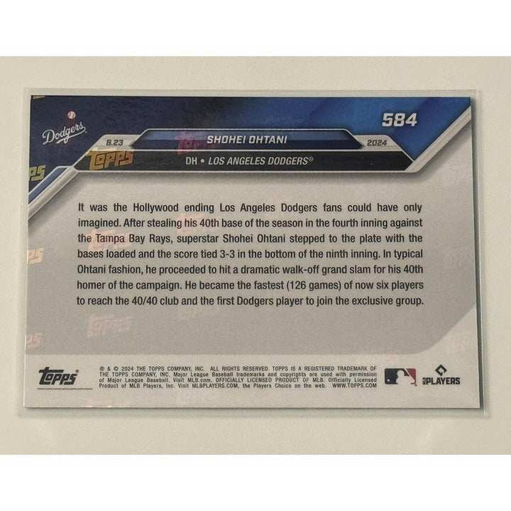 Shohei Ohtani 2024 Topps Now MLB card 584 Dodgers 40/40 Club limited edition