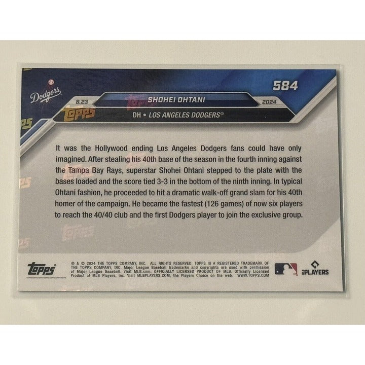 Shohei Ohtani 2024 Topps Now Dodger 40/40 Club baseball card number 584