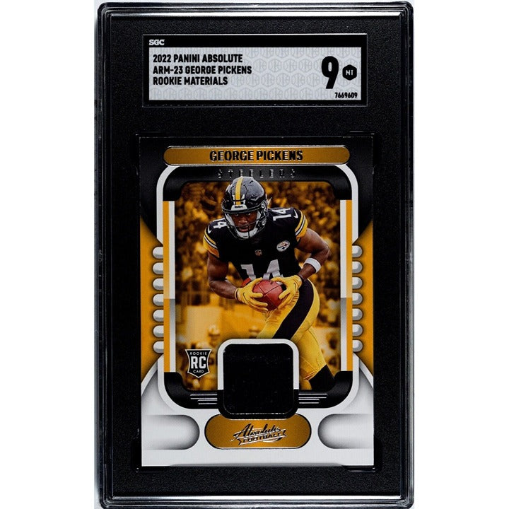 George Pickens rookie card patch relic 2022 Panini Absolute SGC 9 Pittsburgh Steelers