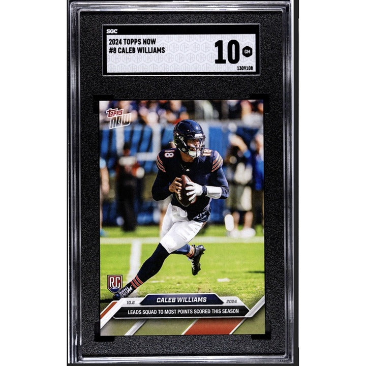 2024 Topps Now Football Caleb Williams RC #8 NFL NFC Chicago Bears Rookie SGC 10