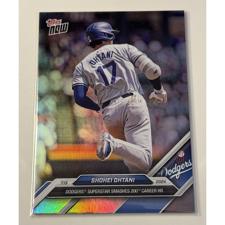 Shohei Ohtani 2024 Topps Now Dodgers foil photo variation baseball card 413SP