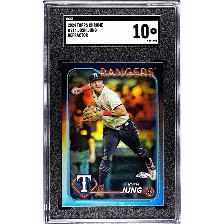 2024 Topps Chrome Josh Jung Rangers rookie refractor baseball card graded SGC 10